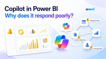 Copilot in Power BI giving wrong answers due to semantic model issues, ambiguous metrics, incorrect relationships and lack of data governance.