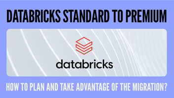 Azure Databricks Standard to Premium migration concept with Databricks logo and planning strategy text