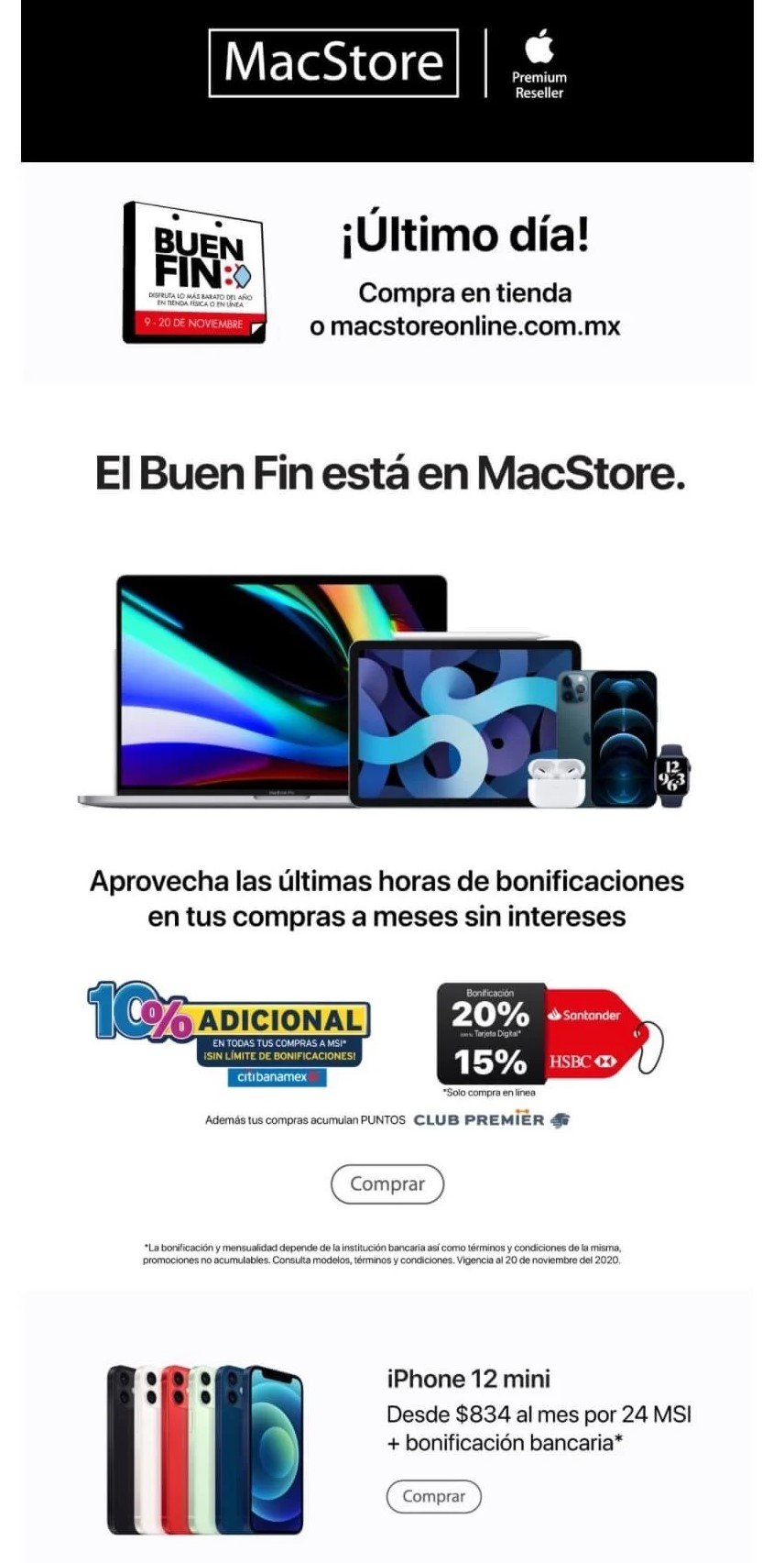 email marketing ejemplos mac store