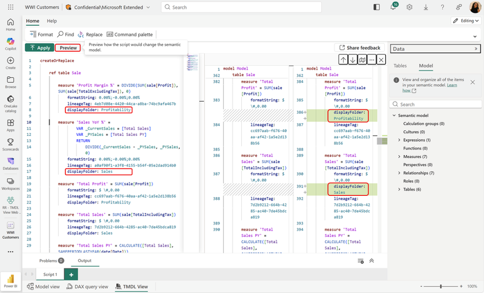 tmdl view web power bi julio 2026 update