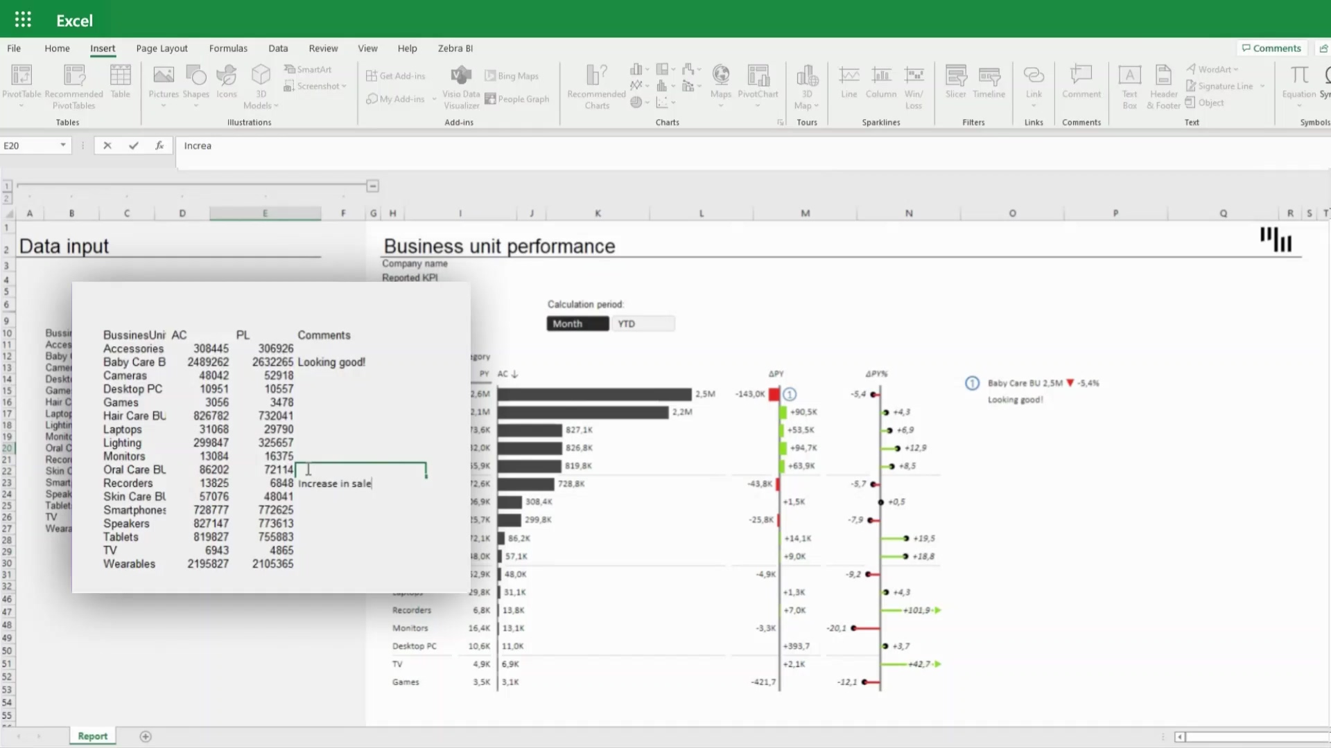 How to Cross Out Text in Excel - Zebra BI