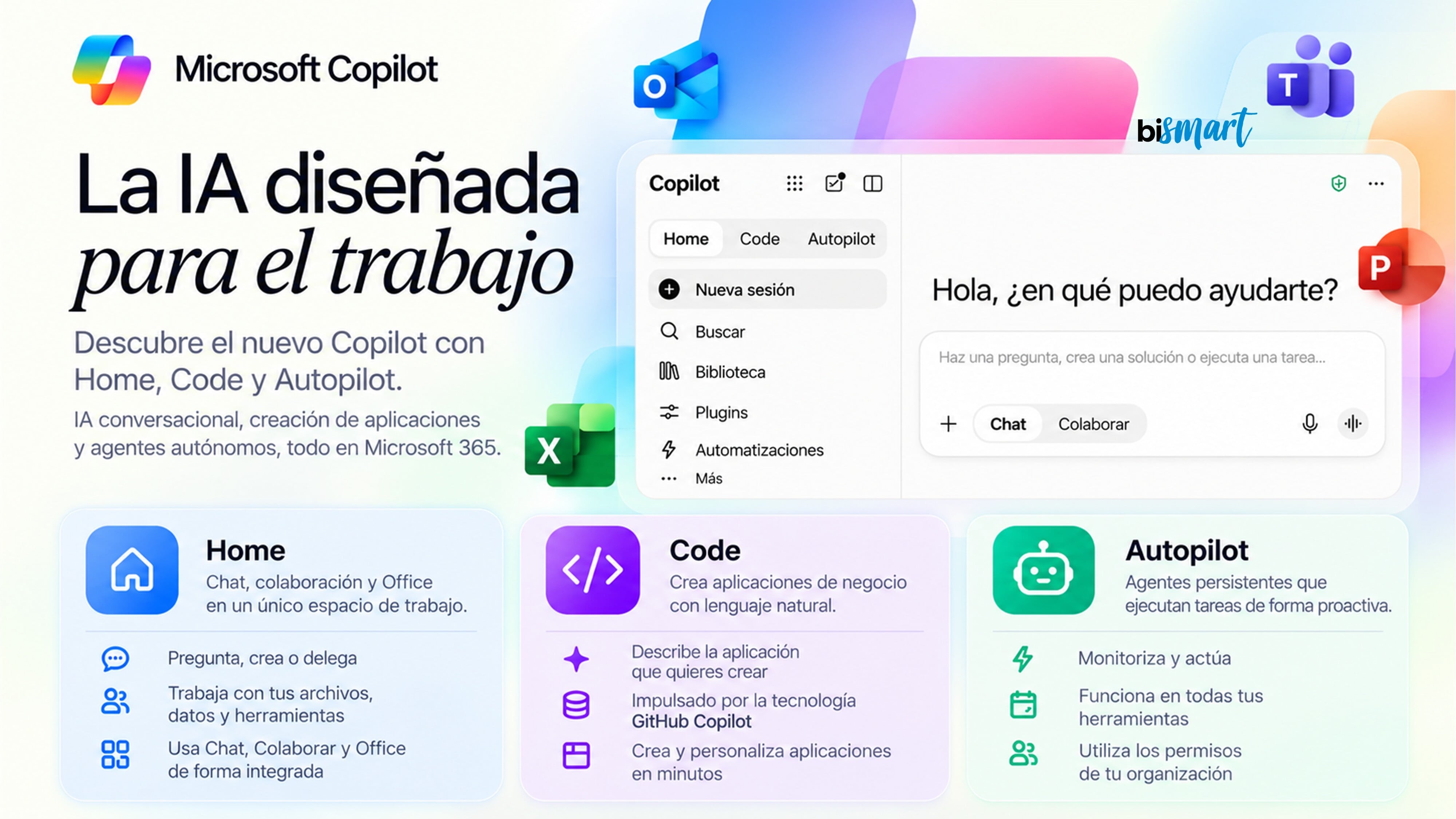 El nuevo Microsoft Copilot: qué cambia con Home, Code y Autopilot